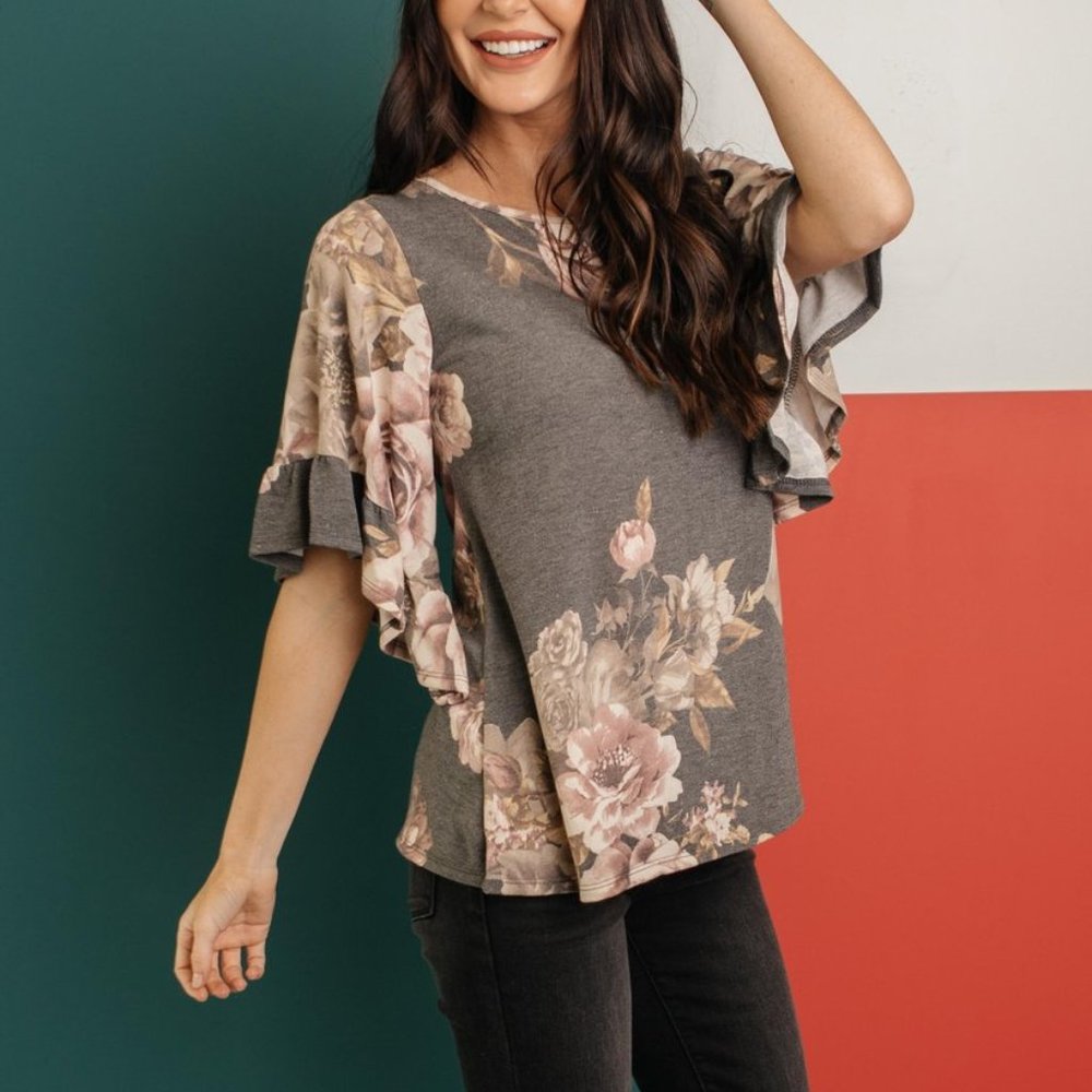 The Flirty Sleeve Floral Blouse